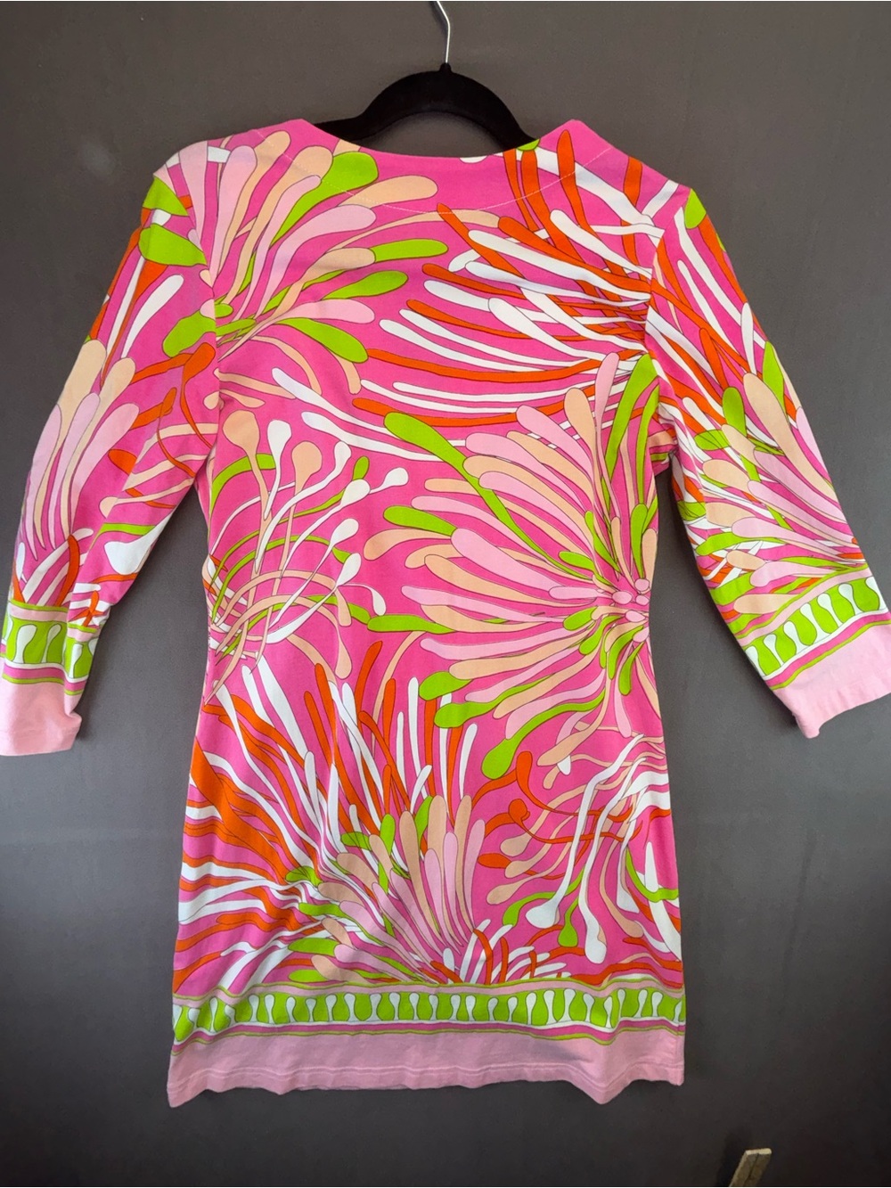 Barbara Gerwit 3/4 Sleeve V Neck Shift Knit Dress - Picture 5 of 14
